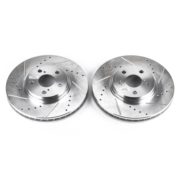 Cross-Drilled and Slotted Brake Rotors Front