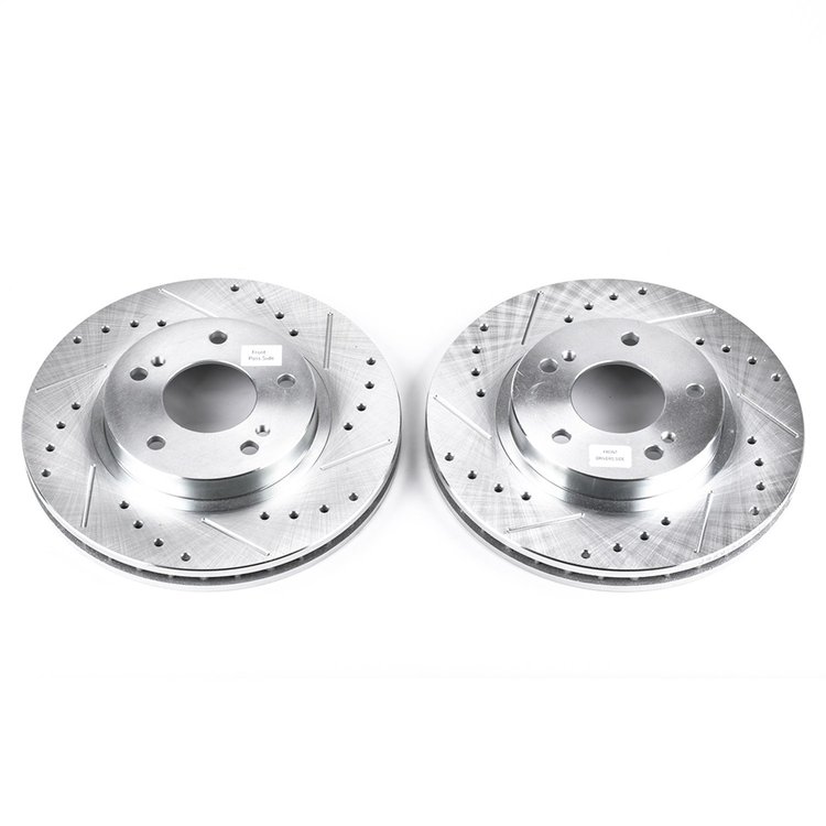 Cross-Drilled and Slotted Brake Rotors Front