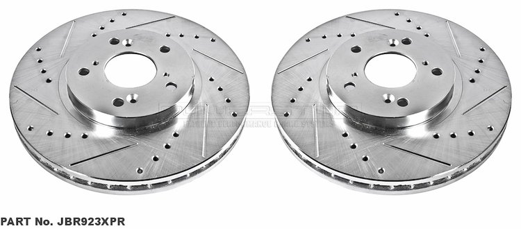 Cross-Drilled and Slotted Brake Rotors Front