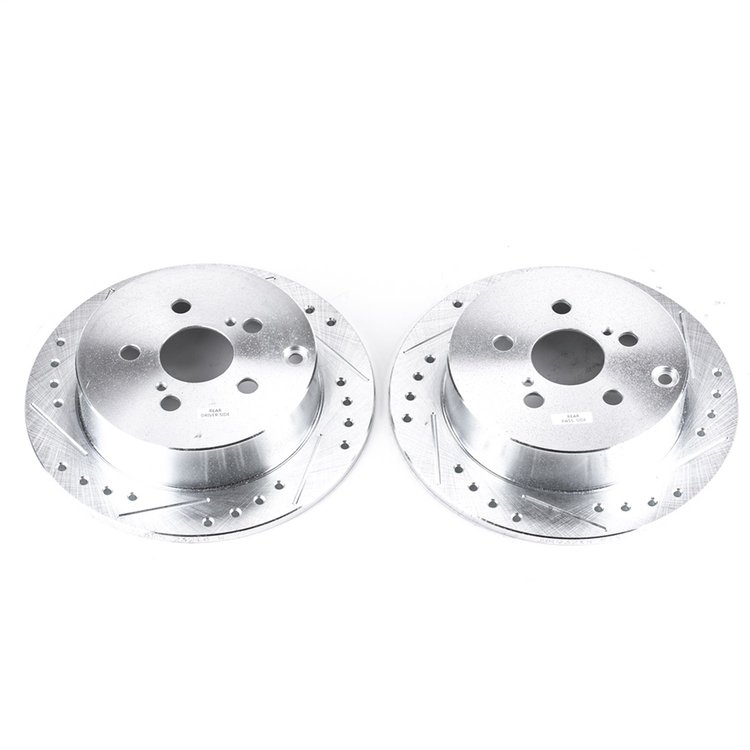 Cross-Drilled and Slotted Brake Rotors Rear