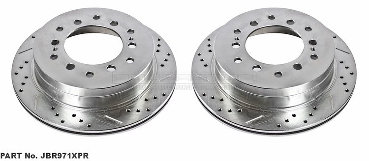 Cross-Drilled and Slotted Brake Rotors Rear