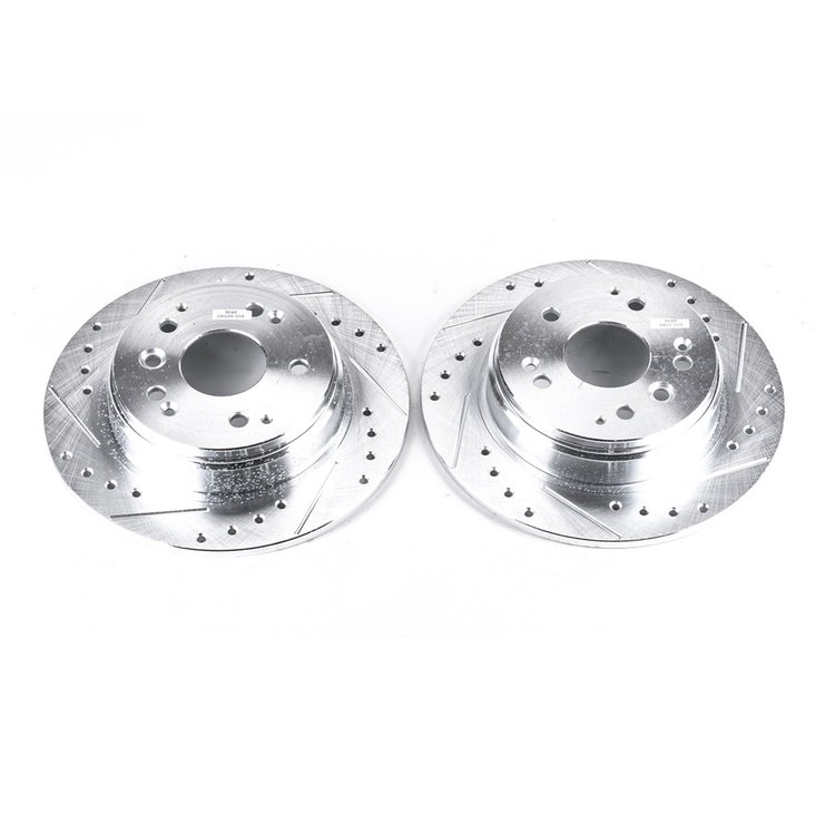 Cross-Drilled and Slotted Brake Rotors Rear