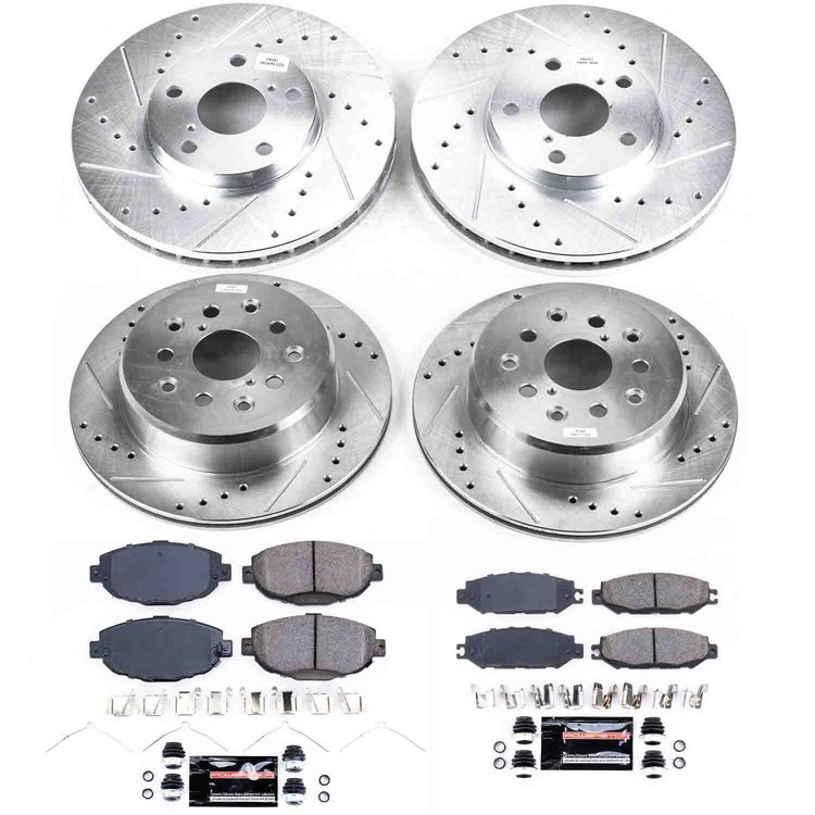 High Performance Brake Upgrade Kit Cross-Drilled and Slotted Rotors
