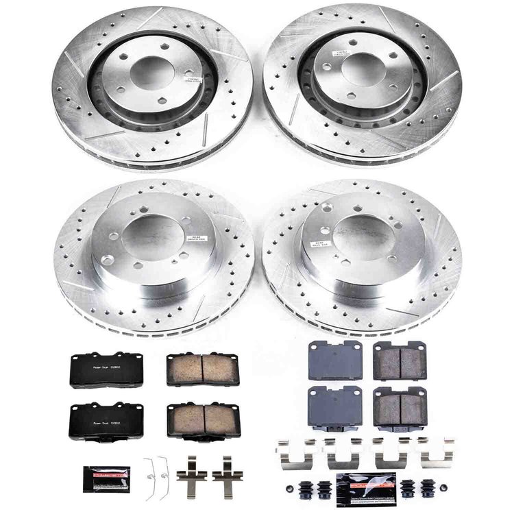 High Performance Brake Upgrade Kit Cross-Drilled and Slotted Rotors