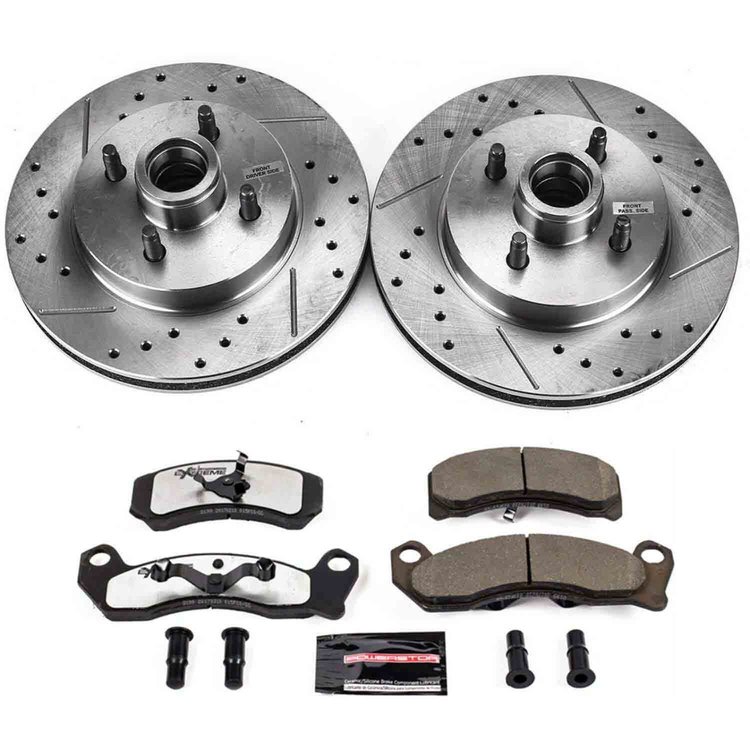 Street Warrior Z26 Brake Pad & Rotor Kit Cross-Drilled / Slotted Rotors