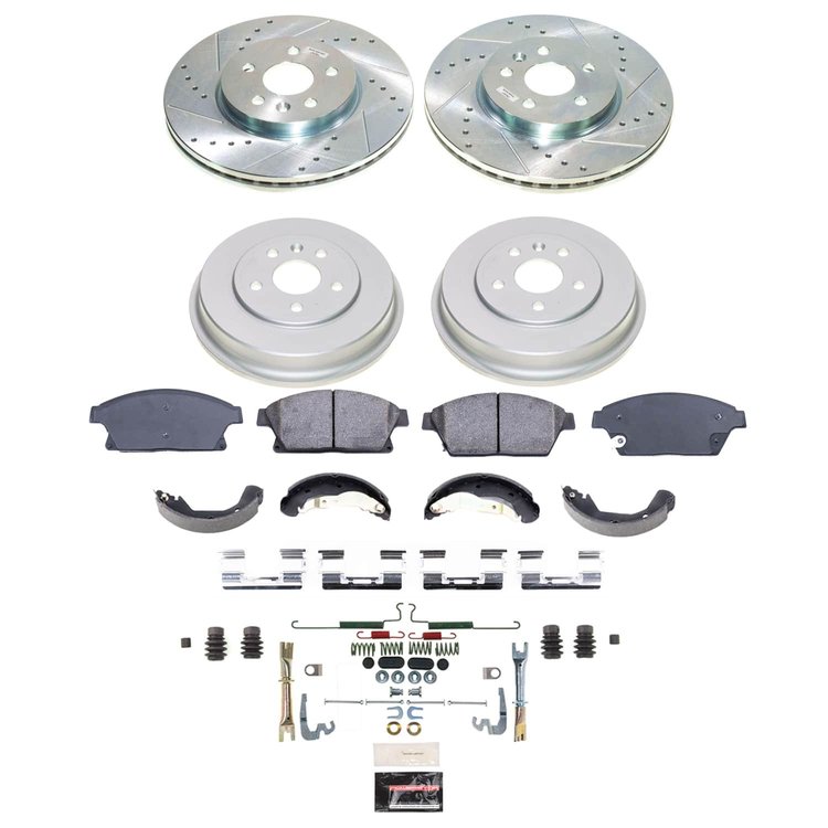 K15490DK Z23 Daily Driver Carbon-Ceramic Pads, Drilled + Slotted Rotors, Drum + Shoe Kit