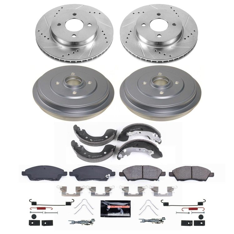 K15495DK Z23 Daily Driver Carbon-Ceramic Pads, Drilled + Slotted Rotors, Drum + Shoe Kit