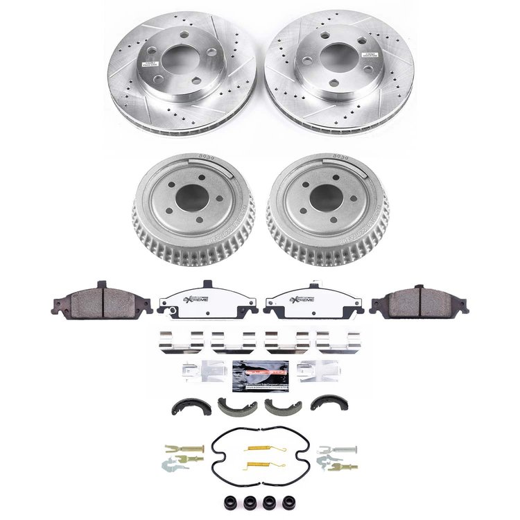 K15505DK-26 Z26 Street Ceramic Brake Pads, Drilled + Slotted Rotors, Drum + Shoe Kit