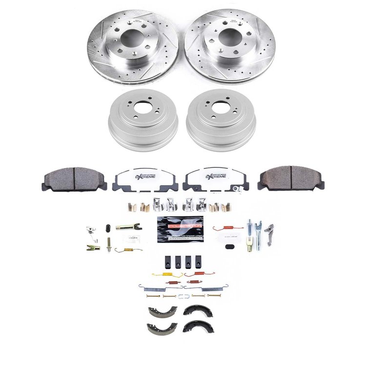 K15508DK Z23 Daily Driver Carbon-Ceramic Pads, Drilled + Slotted Rotors, Drum + Shoe Kit