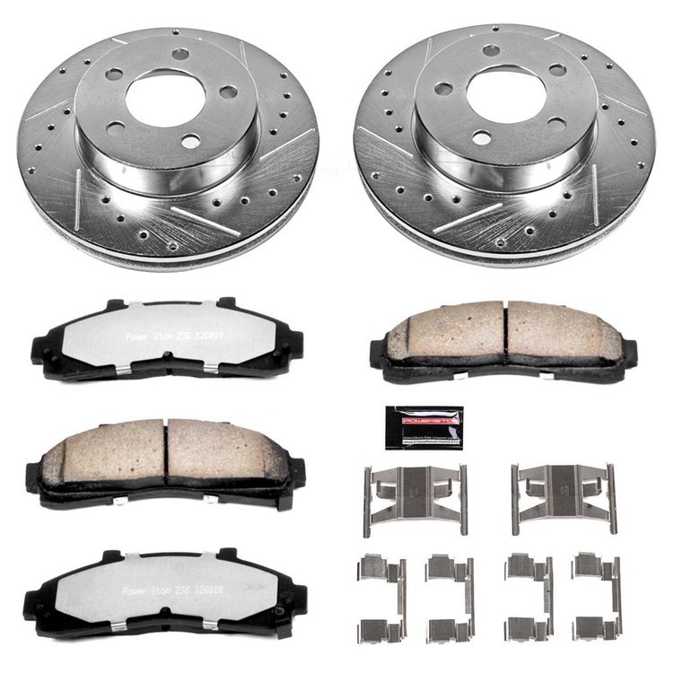 K1860-36 Z36 Truck & SUV Carbon-Fiber Ceramic Brake Pad & Drilled & Slotted Rotor Kit