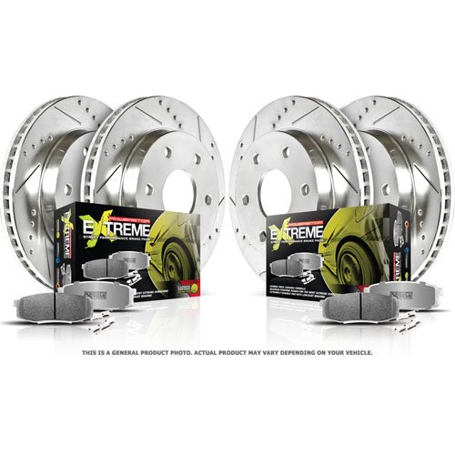 Street Warrior Z26 Brake Pad & Rotor Kit Cross-Drilled / Slotted Rotors