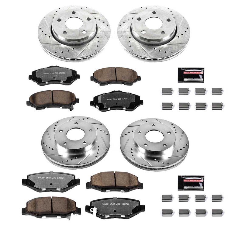 Truck and Towing Z36 Brake Pad & Rotor Kit Cross-Drilled and Slotted Rotors Z36 Carbon Ceramic Brake