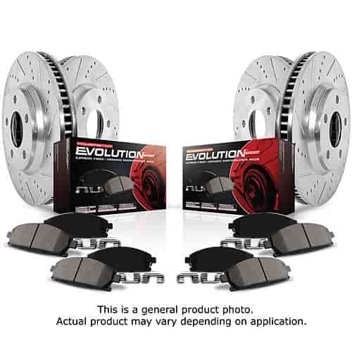 High Performance Brake Upgrade Kit Cross-Drilled and Slotted Rotors