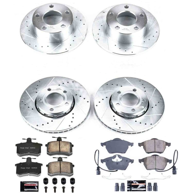 High Performance Brake Upgrade Kit Cross-Drilled and Slotted Rotors