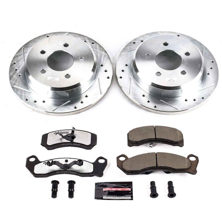 Street Warrior Brake Upgrade Kit Cross-Drilled and Slotted Rotors Z26 Extreme Street Performance Brake Pads Complete Front Kit