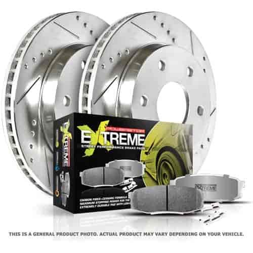 Street Warrior Z26 Brake Pad & Rotor Kit Cross-Drilled / Slotted Rotors