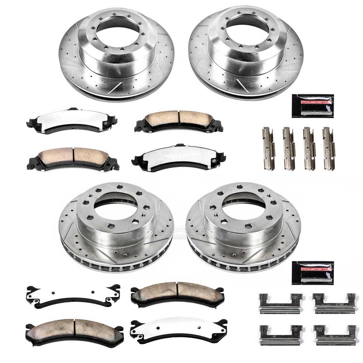 Truck and Towing Z36 Brake Pad & Rotor Kit Cross-Drilled and Slotted Rotors Z36 Carbon Ceramic Brake
