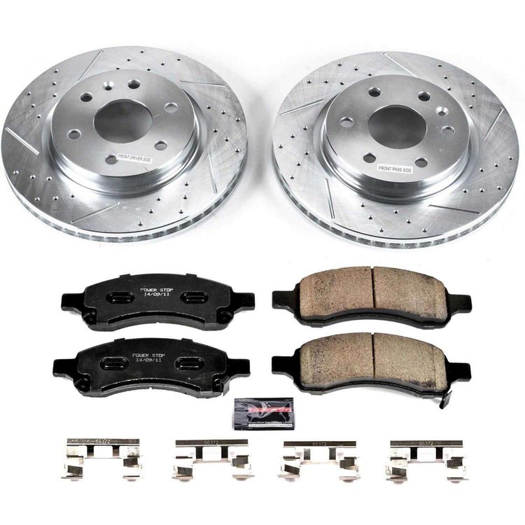 Truck and Towing Z36 Brake Pad & Rotor Kit Cross-Drilled and Slotted Rotors Z36 Carbon Ceramic Brake Pads Complete Front Kit