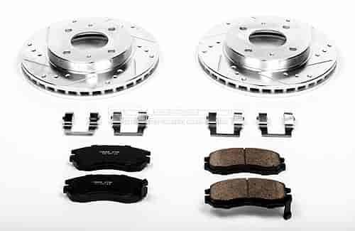 High Performance Brake Upgrade Kit Cross-Drilled and Slotted Rotors