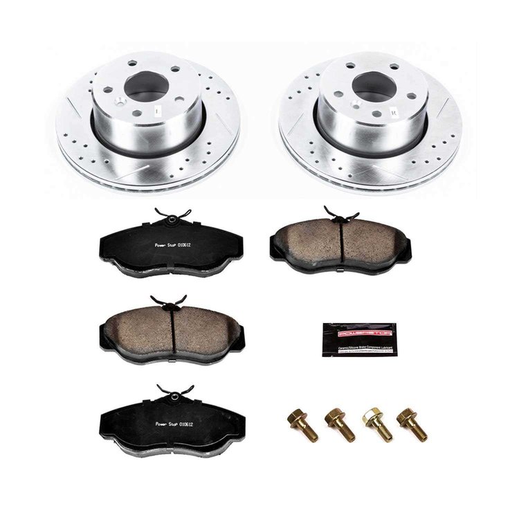 High Performance Brake Upgrade Kit Cross-Drilled and Slotted Rotors Z23 Evolution Sport High Carbon