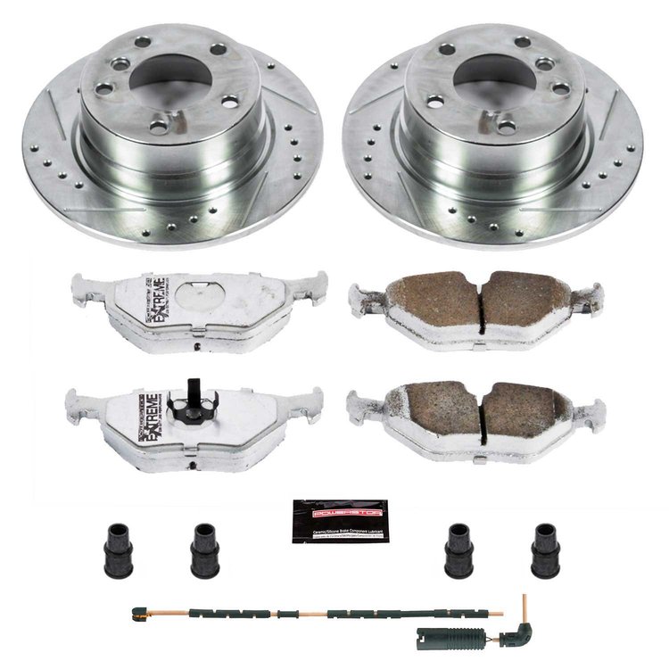 Street Warrior Brake Upgrade Kit Cross-Drilled and Slotted Rotors Z26 Extreme Street Performance Brake Pads Complete Rear Kit