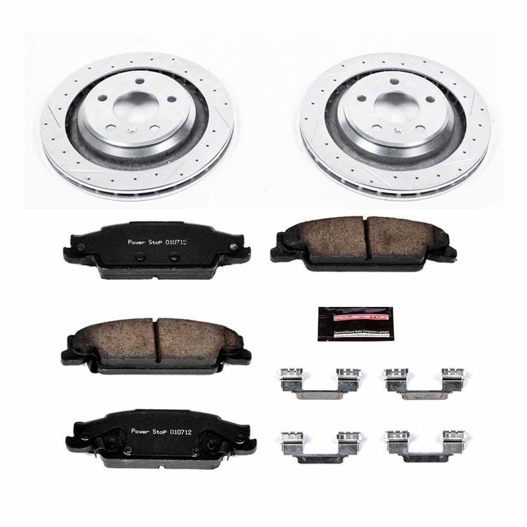 High Performance Brake Upgrade Kit Cross-Drilled and Slotted Rotors Z23 Evolution Sport High Carbon