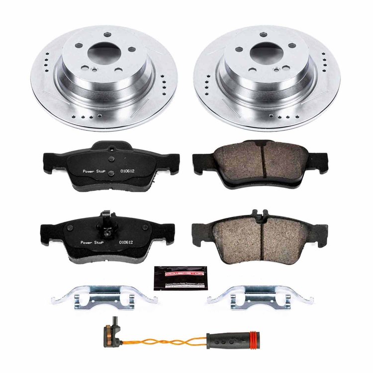 High Performance Brake Upgrade Kit Cross-Drilled and Slotted Rotors Z23 Evolution Sport High Carbon