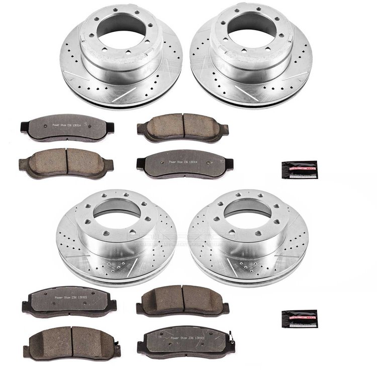Truck and Towing Z36 Brake Pad & Rotor Kit Cross-Drilled and Slotted Rotors Z36 Carbon Ceramic Brake