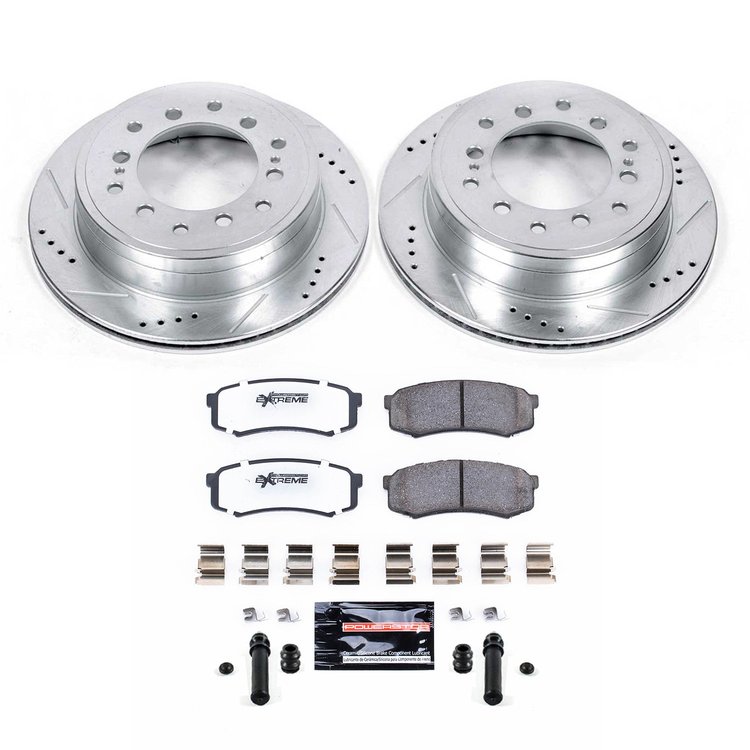 Truck and Towing Z36 Brake Pad & Rotor Kit Cross-Drilled and Slotted Rotors Z36 Carbon Ceramic Brake Pads Complete Rear Kit