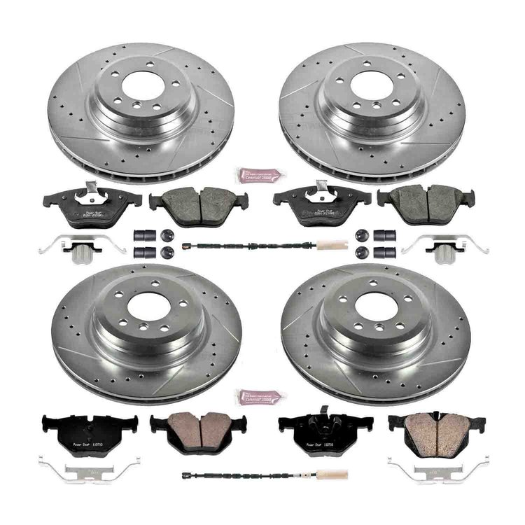 High Performance Brake Upgrade Kit Cross-Drilled and Slotted Rotors Z23 Evolution Sport High Carbon