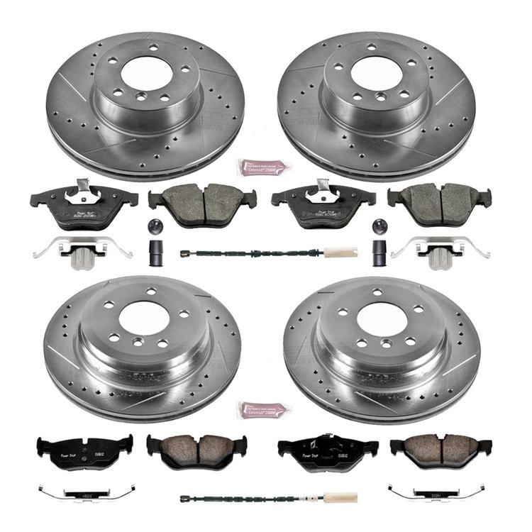 High Performance Brake Upgrade Kit Cross-Drilled and Slotted Rotors Z23 Evolution Sport High Carbon