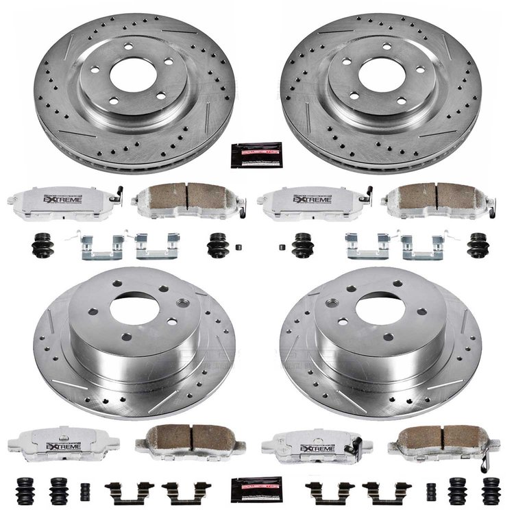 Street Warrior Brake Upgrade Kit Cross-Drilled and Slotted Rotors Z26 Extreme Street Performance Bra