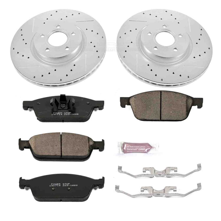High Performance Brake Upgrade Kit Cross-Drilled and Slotted Rotors