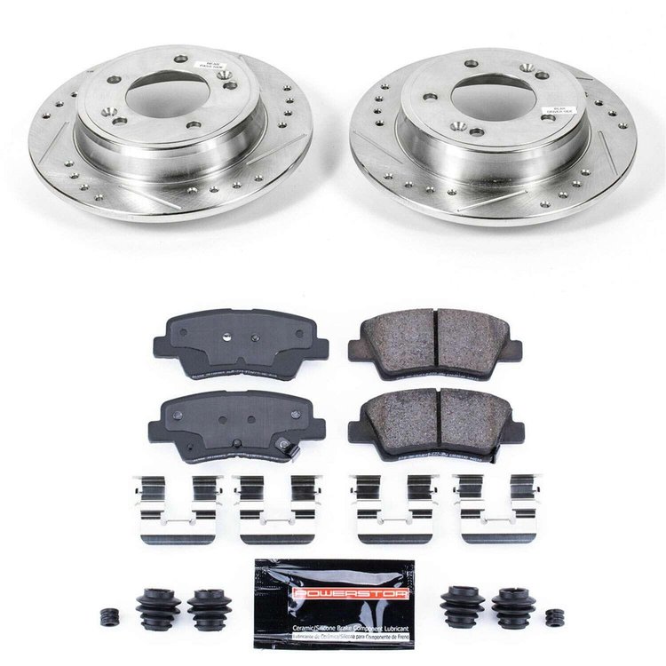 K6502 Z23 Evolution Rear Sport Brake Upgrade Kit for 2012-2020 Hyundai Veloster/Elantra GT, 2014-2022 Kia Forte/Forte5/Soul