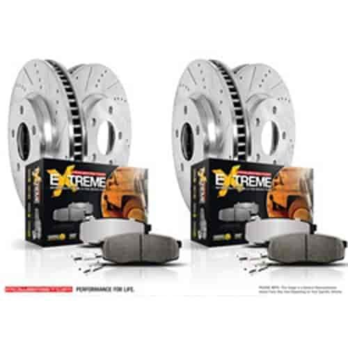Truck and Towing Z36 Brake Pad & Rotor Kit Cross-Drilled and Slotted Rotors Z36 Carbon Ceramic Brake Pads Complete Front Kit