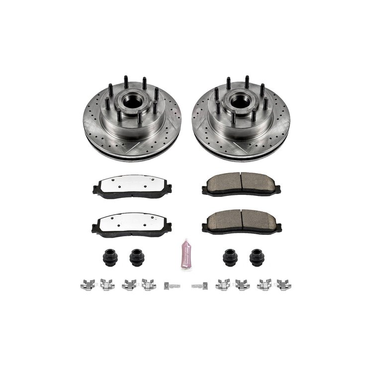 Truck and Towing Z36 Brake Pad & Rotor Kit Cross-Drilled and Slotted Rotors Z36 Carbon Ceramic Brake Pads Complete Front Kit
