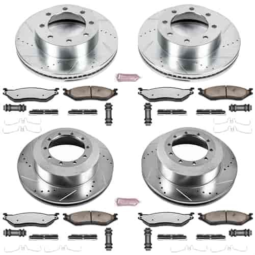 Truck and Towing Z36 Brake Pad & Rotor Kit Cross-Drilled and Slotted Rotors Z36 Carbon Ceramic Brake