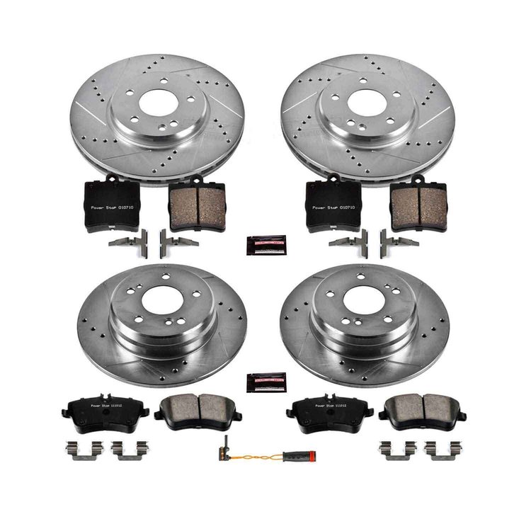 High Performance Brake Upgrade Kit Cross-Drilled and Slotted Rotors Z23 Evolution Sport High Carbon