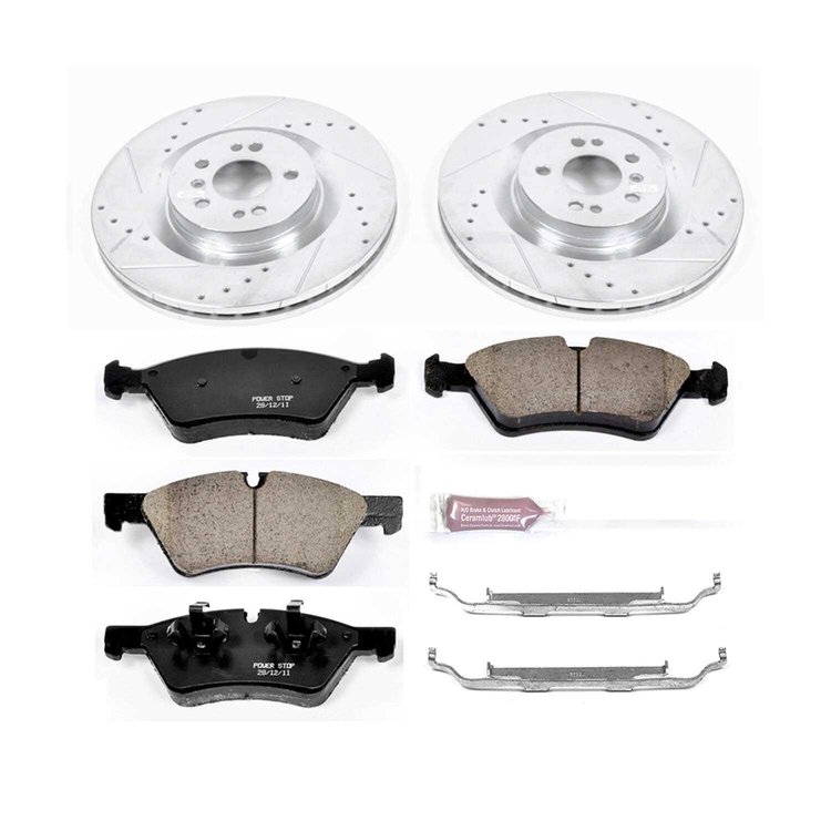 High Performance Brake Upgrade Kit Cross-Drilled and Slotted Rotors Z23 Evolution Sport High Carbon