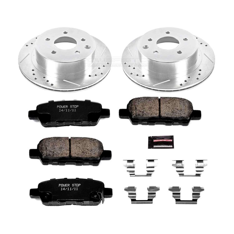 High Performance Brake Upgrade Kit Cross-Drilled and Slotted Rotors Z23 Evolution Sport High Carbon