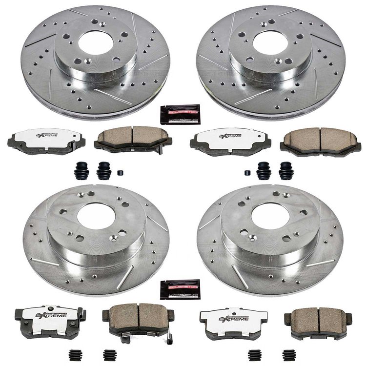 Street Warrior Brake Upgrade Kit Cross-Drilled and Slotted Rotors Z26 Extreme Street Performance Bra