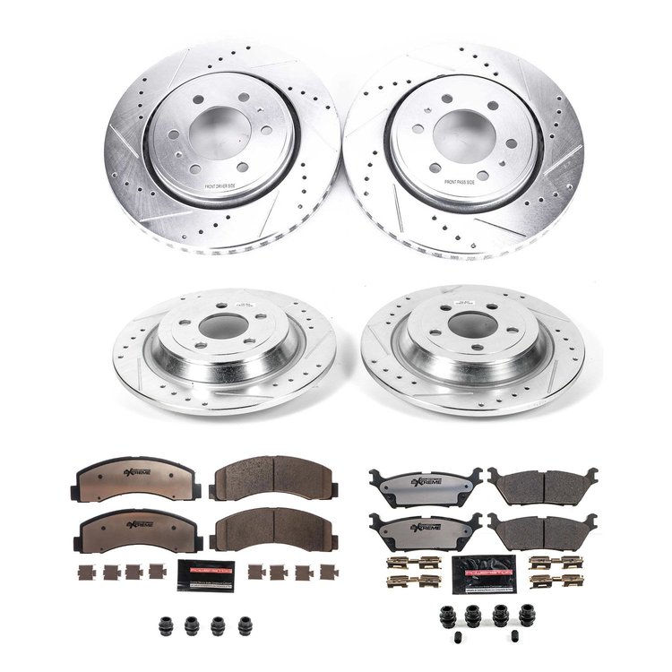 Truck and Towing Z36 Brake Pad & Rotor Kit Cross-Drilled and Slotted Rotors Z36 Carbon Ceramic Brake