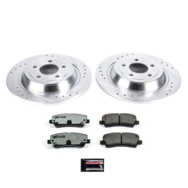 Street Warrior Brake Upgrade Kit Cross-Drilled and Slotted Rotors Z26 Extreme Street Performance Brake Pads Complete Rear Kit