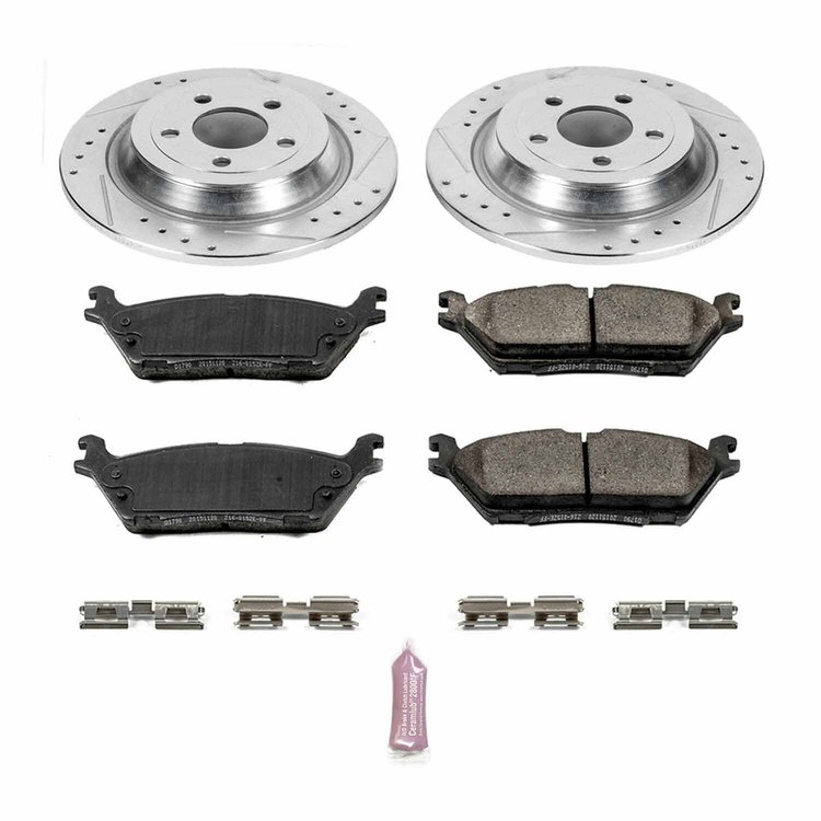 High Performance Brake Upgrade Kit Cross-Drilled and Slotted Rotors Z23 Evolution Sport High Carbon