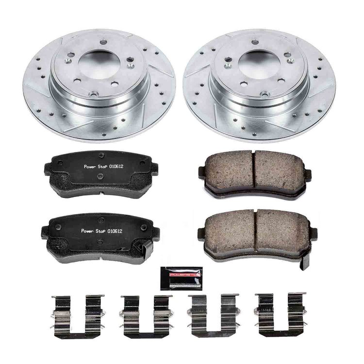 Z23 Rear Brake Pads and Rotors Kit for Select 2014-2017 Hyundai and Kia Models