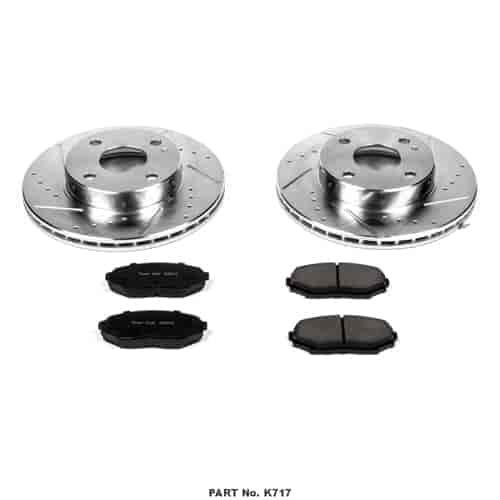 High Performance Brake Upgrade Kit Cross-Drilled and Slotted Rotors