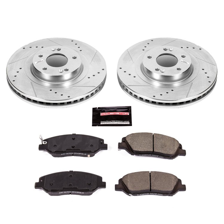 High Performance Brake Upgrade Kit Cross-Drilled and Slotted Rotors