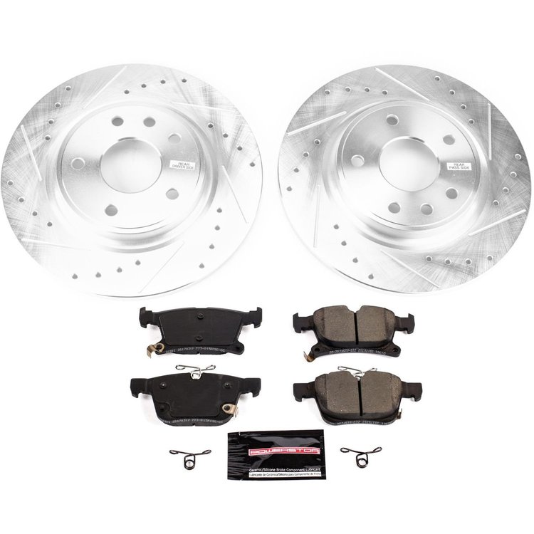 Z23 Rear Brake Pads and Rotors Kit Fits Select Late Model Chrysler Models