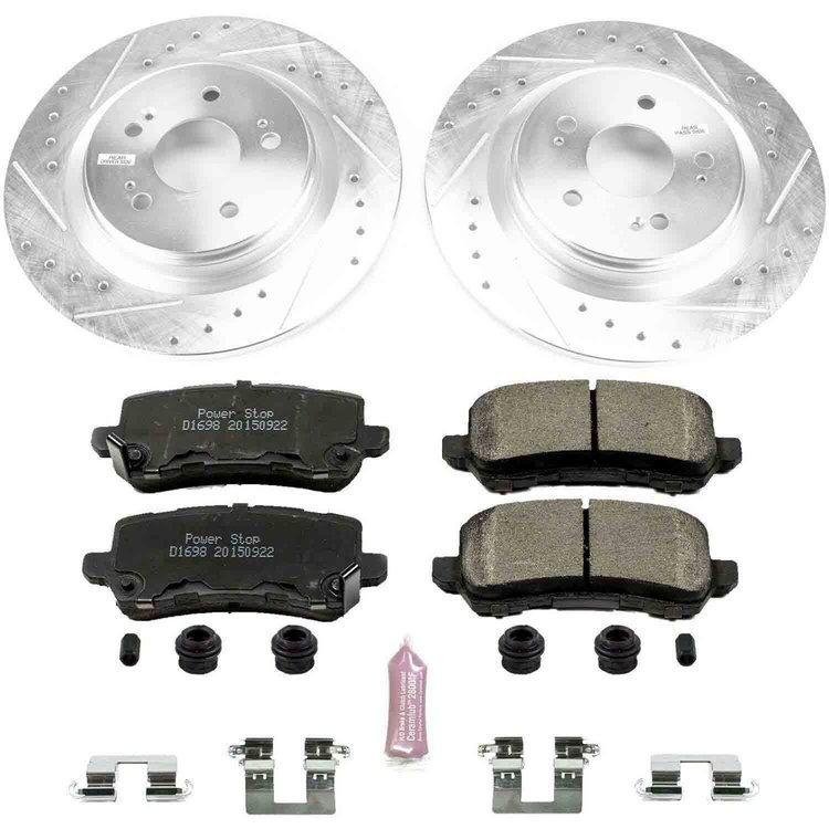 Z23 Evolution Rear Brake Pads and Rotors Kit Fits Select Late Model Honda Odyssey