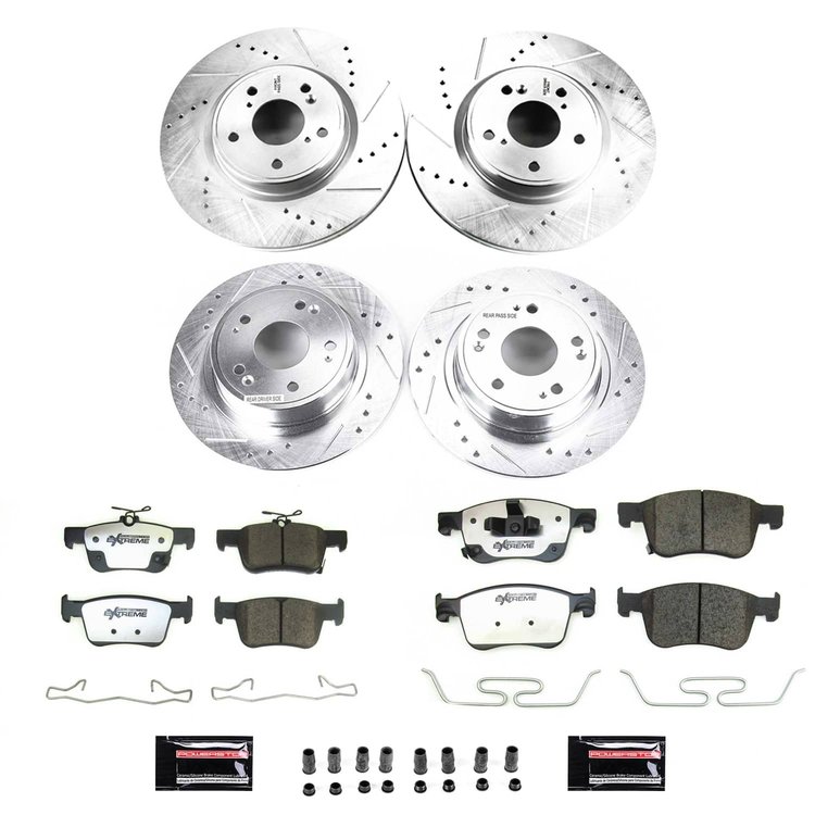 K8166-26 Z26 Street Performance Ceramic Brake Pad & Drilled & Slotted Rotor Kit